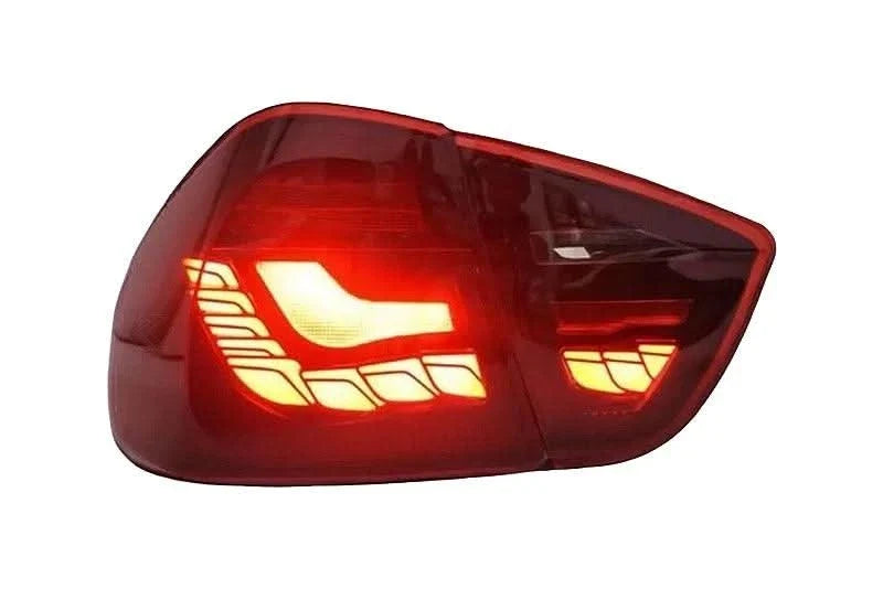 BMW 3 Series E90 M3 GTS OLED tail lights by K2 Industries, showing sleek, modern design with illuminated OLED panels for 2006-2011 models.