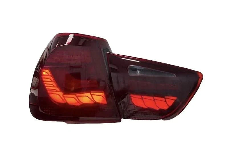 BMW 3 Series E90 M3 GTS OLED tail lights by K2 Industries showing sleek, modern LED design for 2006-2011 models.