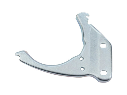 GoWesty Syncro muffler saddle for exhaust system, shown in black with mounting hardware on a vehicle exhaust pipe.