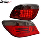BMW E60 LED tail lights in red smoke by K2 Industries, featuring sleek design with red smoked lenses for 2004-2007 BMW E60.