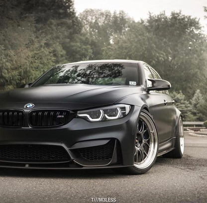 BMW F8X M3/M4 and F3X 428i, 430i, 435i, 440i ABS front grille by Palenon Performance with chrome accents.
