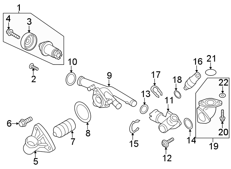 Genuine OEM Audi VW 3.6L VR6 water pump thermostat, part 03H121113E, University VW Audi