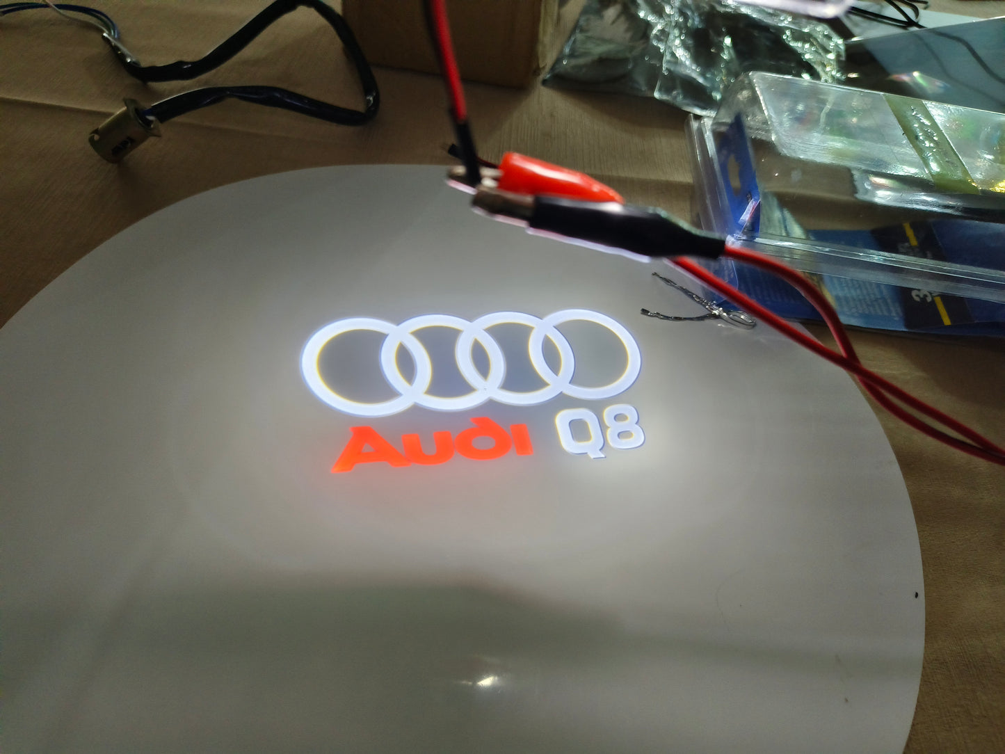 Quartz Ground Shadow Door Puddle Lamp Lighting for Audi Cars and SUVs