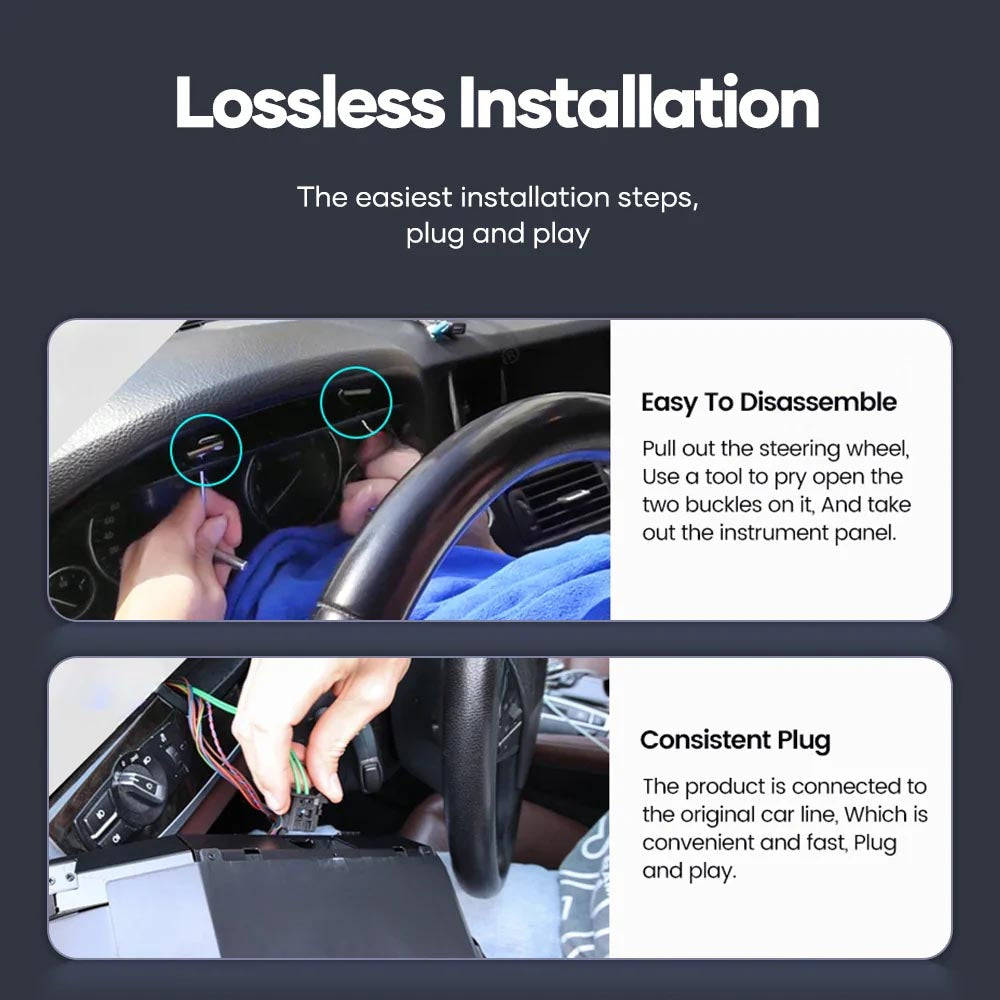 Audi B8 digital LCD instrument cluster for A4, A5, Q5, S4, S5 models by Carlinklife® showing the dashboard gauge display.
