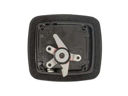 GoWesty rear bench seat latch for Eurovan Winnebago, close-up view of the seat part showing latch mechanism.