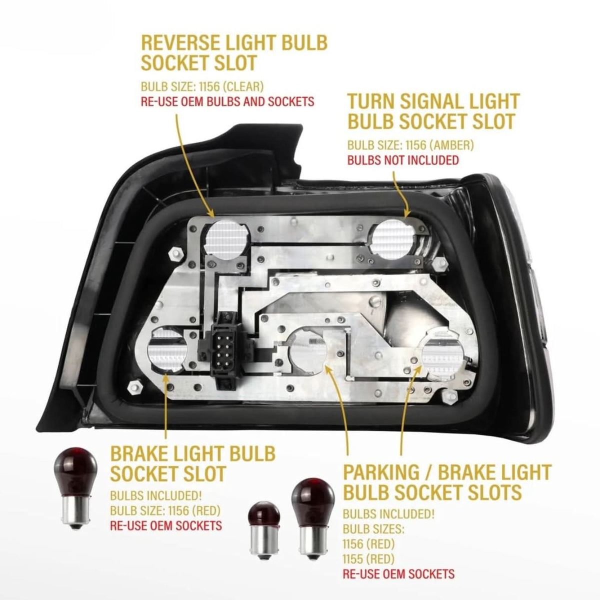 BMW 3 Series E36 tail lights with clear frosted lens from K2 Industries, showing the pair of rear tail lights for 1992-1998 models.