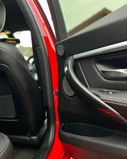 BMW F20 F22 F30 F32 F10 GT F07 F01 X3 X4 carbon fiber interior gear shift knob and panel cover trim by K2 Industries