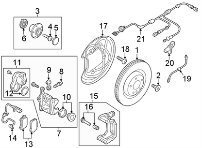 8W0615601H GENUINE OEM BRAKE ROTOR REAR AUDI VW 2017-2025