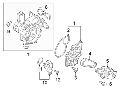 2.0L 06L121111P DAS MOTOR HAUS EA888 Gen 3 Gen 4 Audi VW Porsche Engine Water Pump Housing