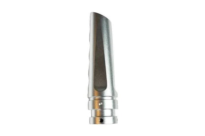 BMW aluminum handbrake cover by K2 Industries featuring a sleek, metallic finish on a hand brake lever.