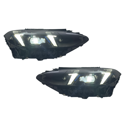 BMW 4 Series G22/G82 Snake Eyes LED headlights by K2 Industries, showing sleek headlight design with LED lighting elements.