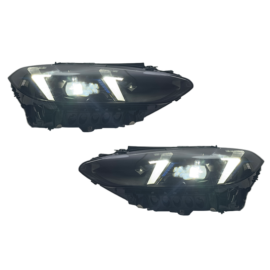 BMW 4 Series G22/G82 Snake Eyes LED headlights by K2 Industries, showing sleek headlight design with LED lighting elements.