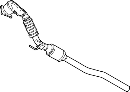 Bayern Automotive exhaust for VW EA888 2.0L Gen 2 engine, 2008-2016, showing the metal exhaust component with mounting points.