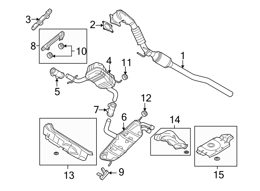 Diagram of Bayern Automotive 1K0254512NX exhaust motor housing for VW EA888 2.0L Gen 2 engines (2008-2016).