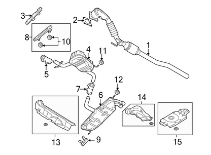 Diagram of Bayern Automotive 1K0254512NX exhaust motor housing for VW EA888 2.0L Gen 2 engines (2008-2016).