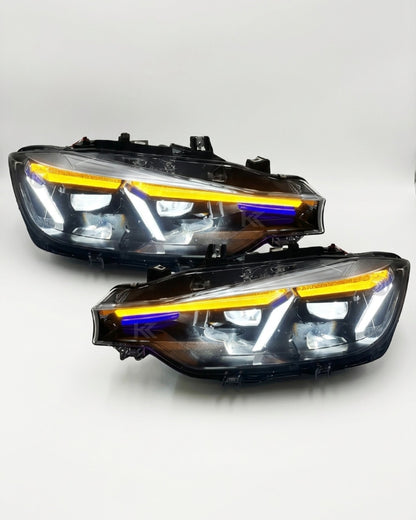 BMW 3 Series F30 F35 F80 LED headlights upgrade by K2 Industries, featuring sleek design and advanced lighting technology.