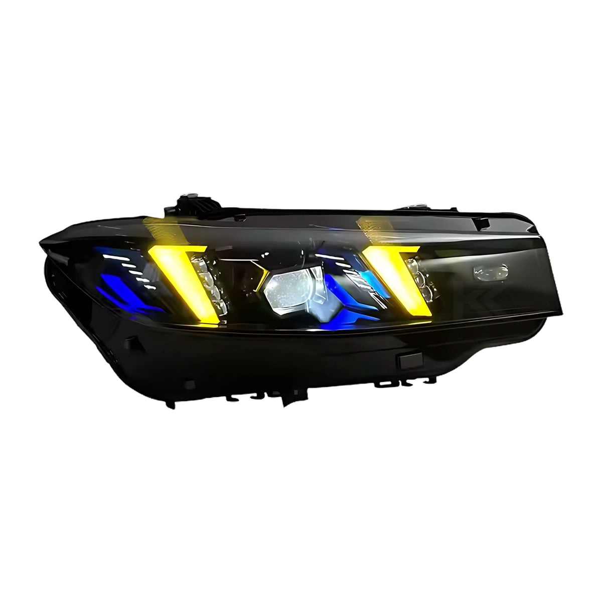 BMW 3 Series G20 G28 Snake Eye Style Sequential LED Headlights by K2 Industries, showing front view with LED detailing.