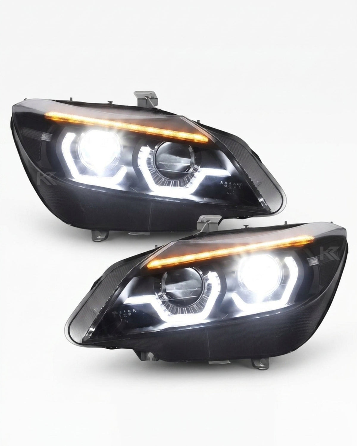 BMW Z4 E89 headlights with 2021 style LED laser lens, modified for 2009-2016 models, by K2 Industries.