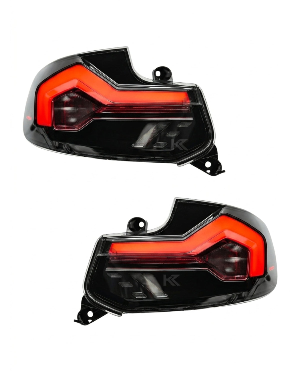 K2 Industries smoked LED tail lights for BMW 2-Series F22 F23 M2 F87 220i 225i F44, 2014-2021, showing the installed tail light assembly