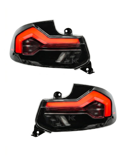 K2 Industries smoked LED tail lights for BMW 2-Series F22 F23 M2 F87 220i 225i F44, 2014-2021, showing the installed tail light assembly