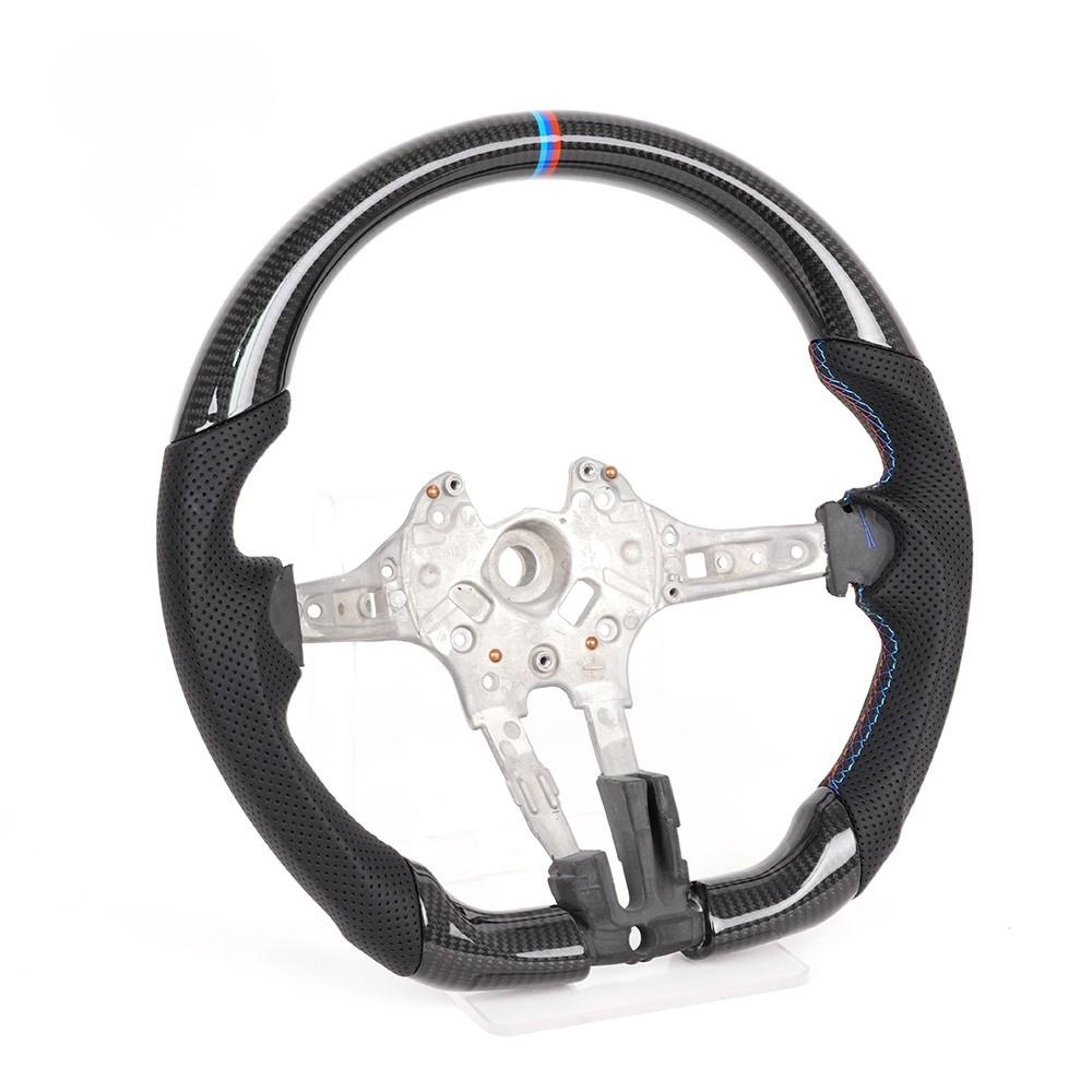 Vekto real carbon fiber M Sport steering wheel for BMW F-Series 1, 2, 3, 4, X1, X2, X3, X4, X5, and X6 models.