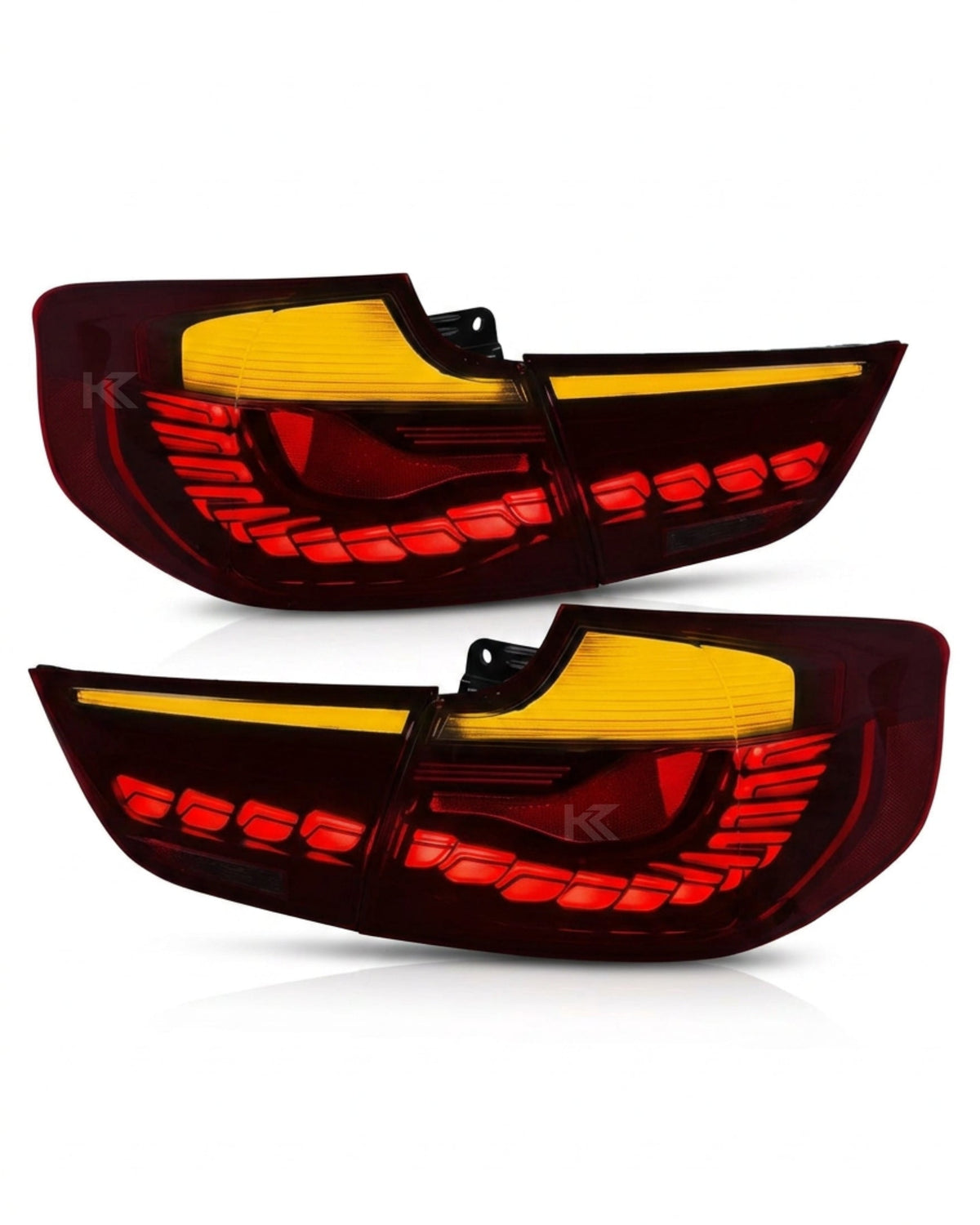 BMW 3-Series F34 Gran Turismo tail lights in red or smoke GTS OLED style, installed on a 2012-2016 model by K2 Industries.