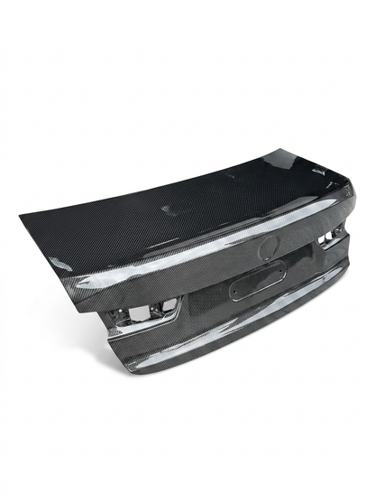 BMW 3 Series G80 M3 OEM Style carbon fiber trunk by K2 Industries, showcasing lightweight, glossy carbon fiber finish.