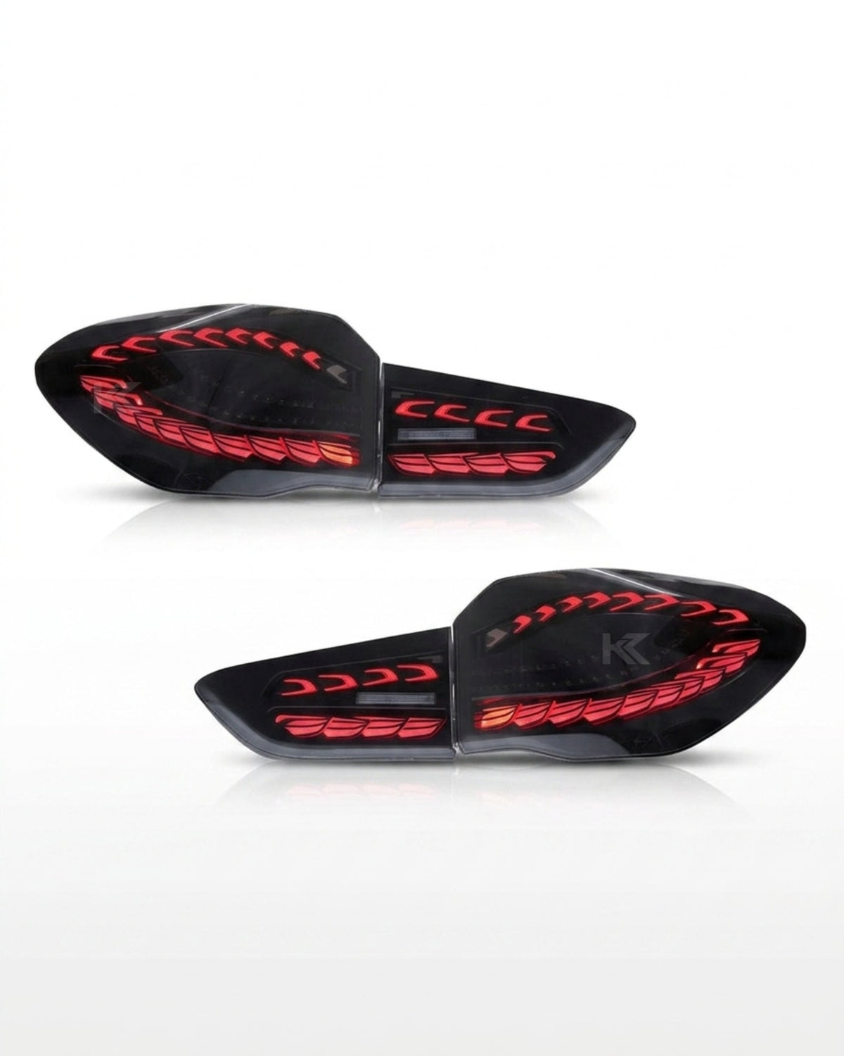 BMW X1 GTS Dragon Scale LED tail lights by K2 Industries, featuring sleek tail light design for 2016-2021 models.
