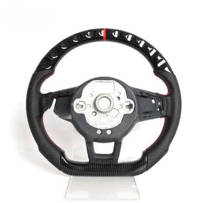 Vekto Hydro-Dip carbon fiber steering wheel for Volkswagen Golf GTI, Golf R, MK7/MK7.5 R-Line 2015–2019, showing textured surface