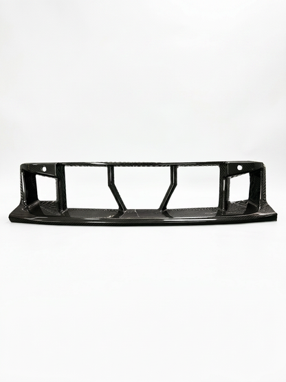 K2 Industries BMW 2 Series G87 M2 carbon fiber front bumper center lower grille kit, showing sleek black design and mesh details.
