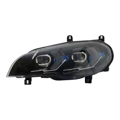 BMW X5 E70 Laser Style LED Headlights by K2 Industries, showcasing sleek headlights with modern LED illumination for 2007-2013 models.