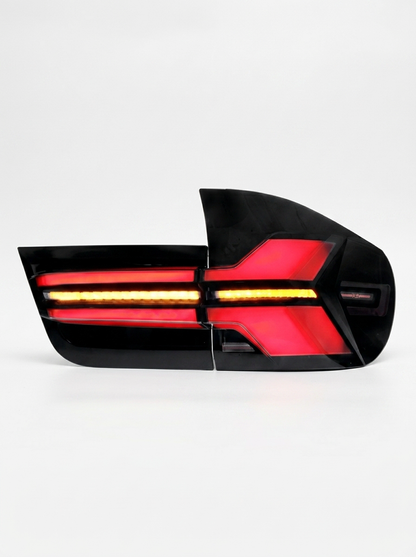BMW X5 E70 tail light assembly with 35W LED running lights and dynamic turn signal, replacement part for 2007-2013 models.