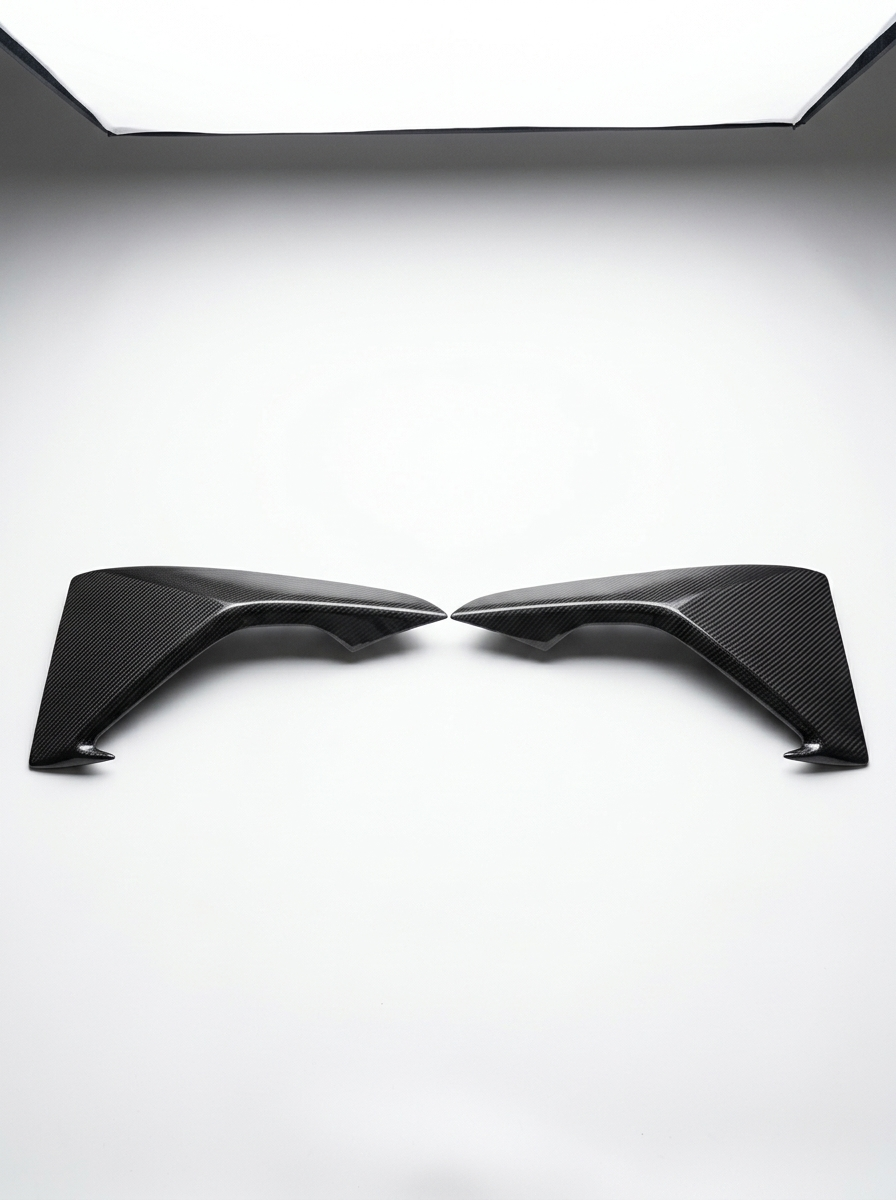 BMW 2 Series M2 F87 carbon fiber front flaps by K2 Industries, showcasing sleek aerodynamic design for 2014-2021 models.
