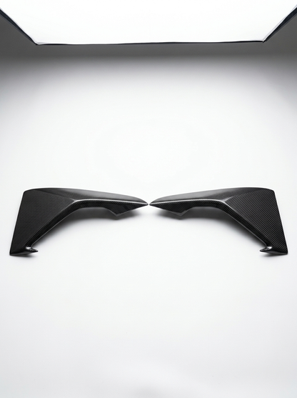 BMW 2 Series M2 F87 carbon fiber front flaps by K2 Industries, showcasing sleek aerodynamic design for 2014-2021 models.