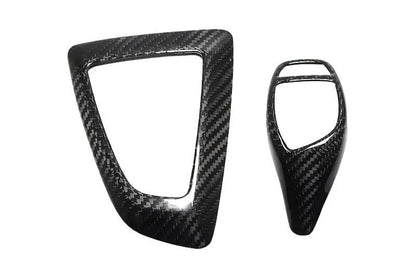 BMW F20 F22 F30 F32 F10 GT F07 F01 X3 X4 carbon fiber gear shift knob and panel cover trim by K2 Industries, interior upgrade.