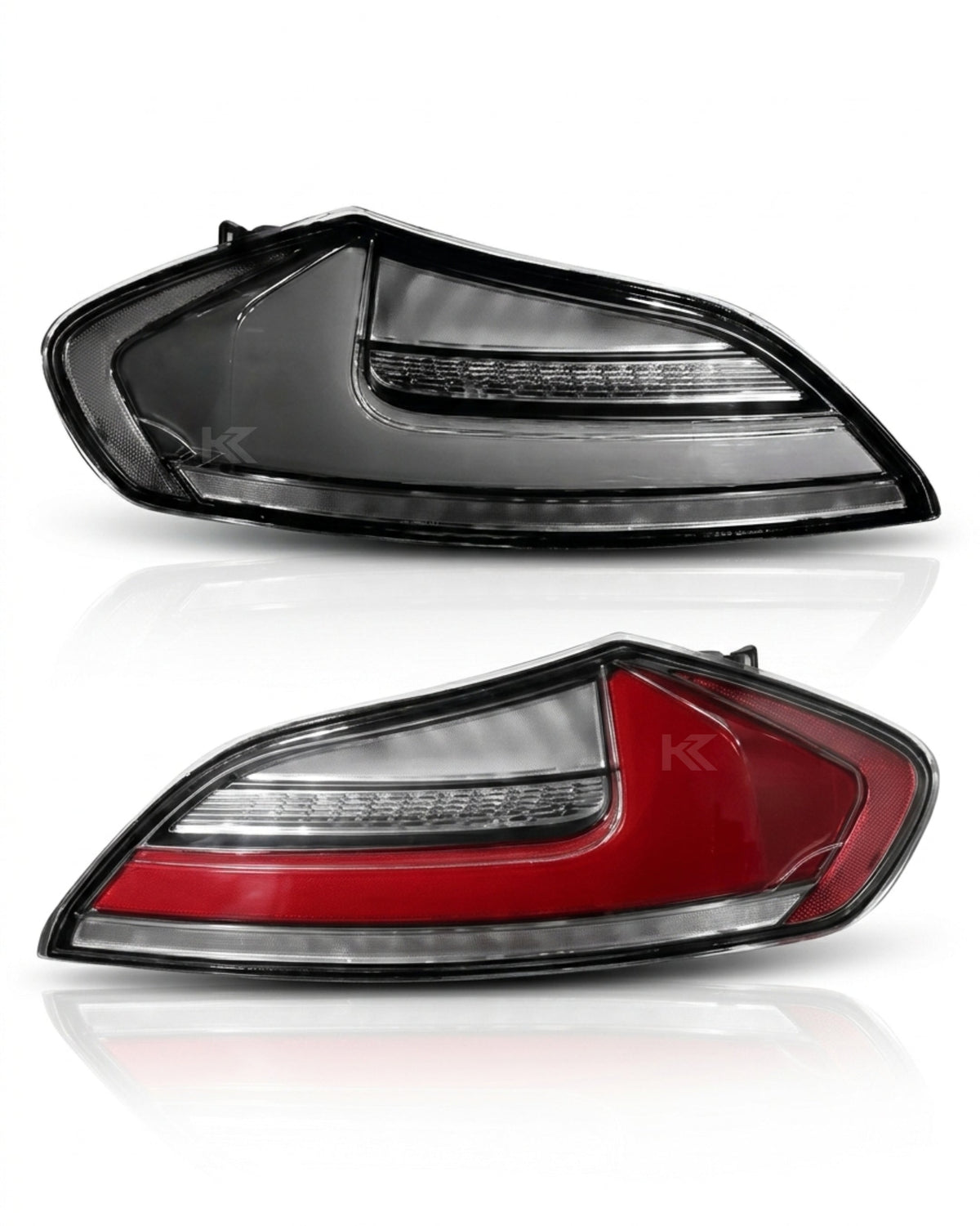 BMW Z4 E89 tail lights upgrade by K2 Industries, featuring clear and red LED tail lights for 2008-2016 models.