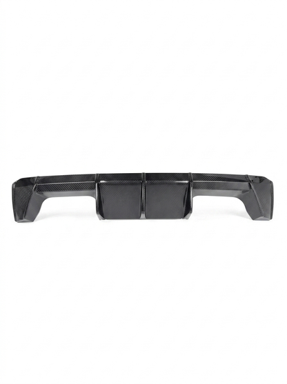 K2 Industries BMW 3 Series G80 M3 G82 G83 M4 Euro Style carbon fiber rear diffuser installed on the vehicle.