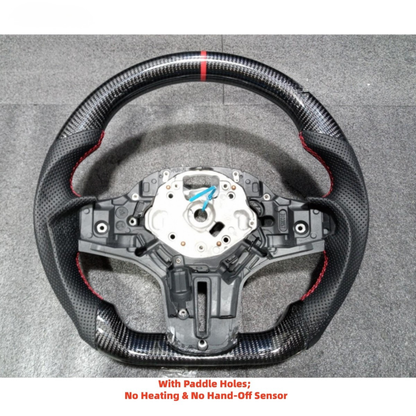 Vekto real carbon fiber M Sport steering wheel for BMW G30 G32 G38 G11 G12 G14 G15 G05 G07, non-heated, with sporty design