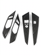 BMW 4 Series G82 G22 carbon fiber interior door trim set by K2 Industries, featuring sleek, textured carbon fiber panels inside the car.