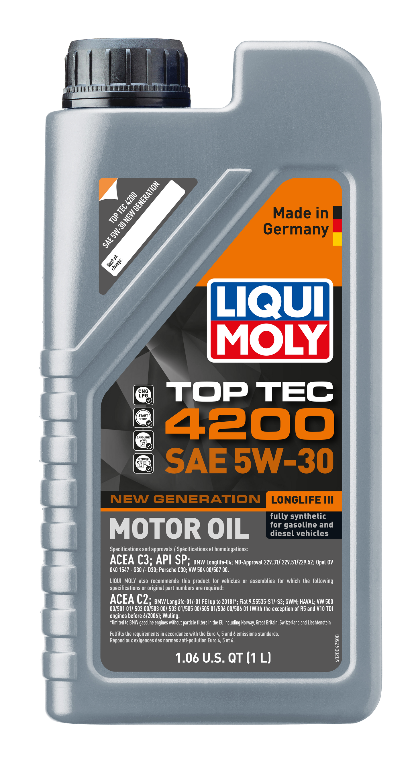 LIQUI MOLY 5W-30 1L 2004 TOP TEC 4200 TDI VW505/506