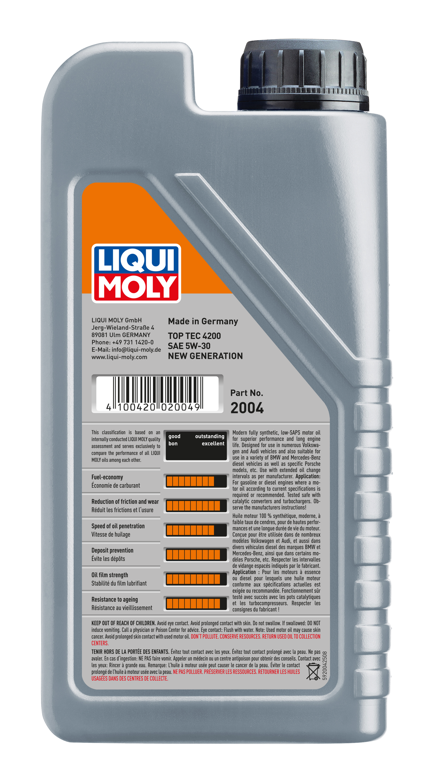LIQUI MOLY 5W-30 1L 2004 TOP TEC 4200 TDI VW505/506