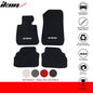 Black carpet car floor mats for BMW E92 3 Series (2007-2013), 4-piece set by K2 Industries, nylon material with custom fit.