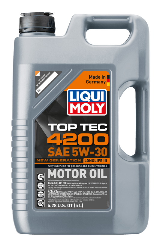 LIQUI MOLY 5W-30 5L 2011 TOP TEC 4200 TDI VW505/506 - AudiGear.com - Lubricants
