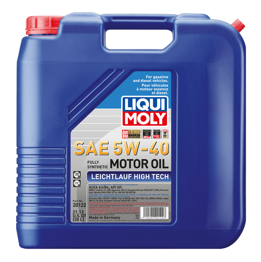 LIQUI MOLY 5W-40 20L 20122 Leicht­lauf High Tech VW 502 00/505 00 - AudiGear.com - Lubricants