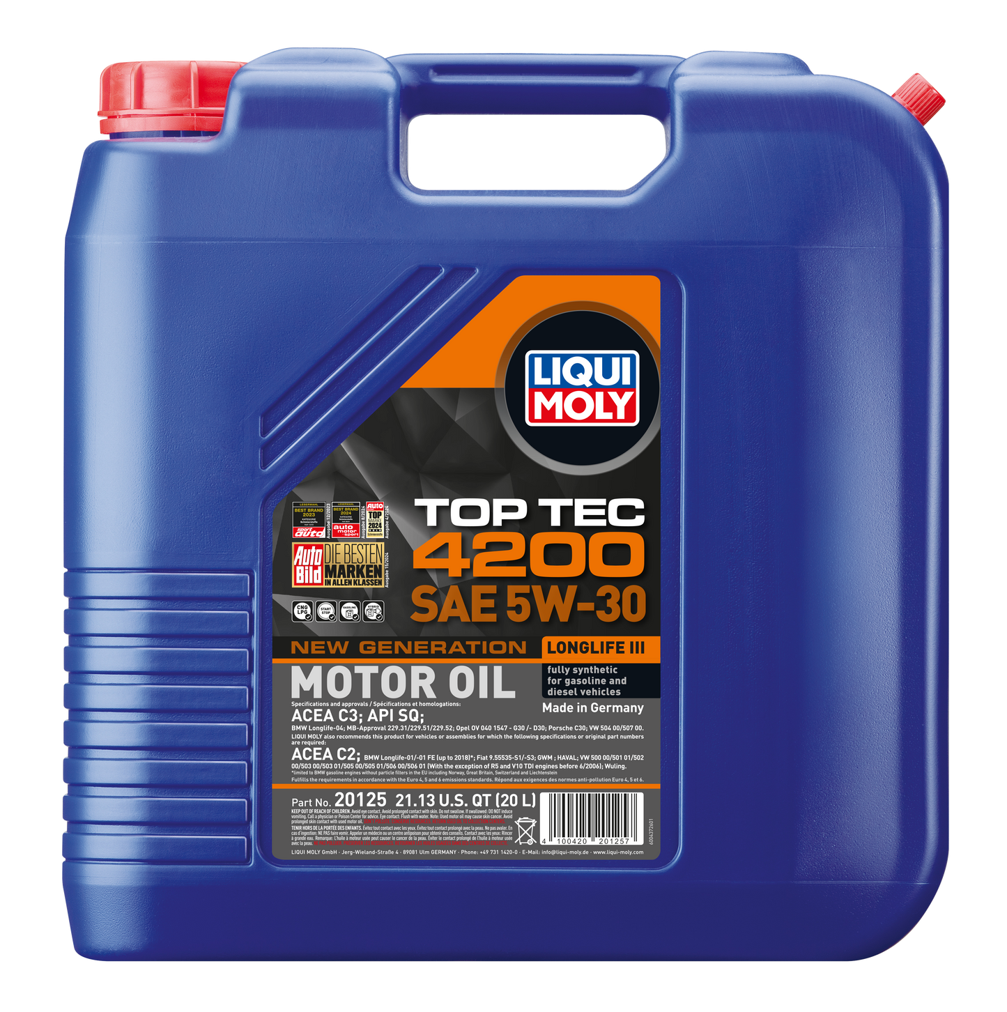LIQUI MOLY 5W-30 20L 20125 TOP TEC 4200 TDI VW505/506
