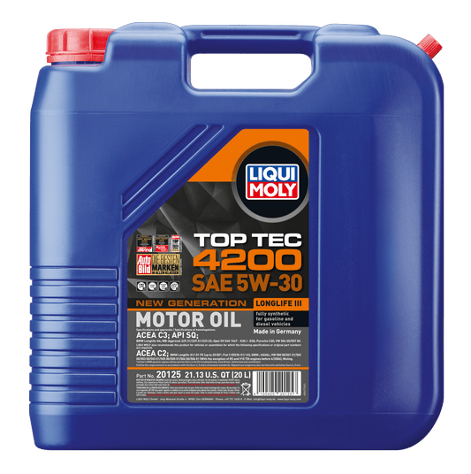 LIQUI MOLY 5W-30 20L 20125 TOP TEC 4200 TDI VW505/506 - AudiGear.com - Lubricants