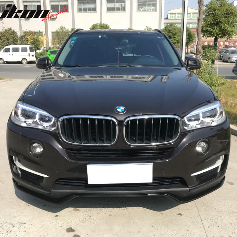 Black BMW F15 X5 2014-2017 MP Style Aero Kit front spoiler by K2 Industries, made of durable polypropylene.
