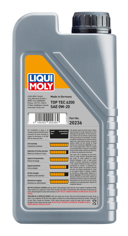 LIQUI MOLY 0W-20 1L 20236 TOP TEC 6200