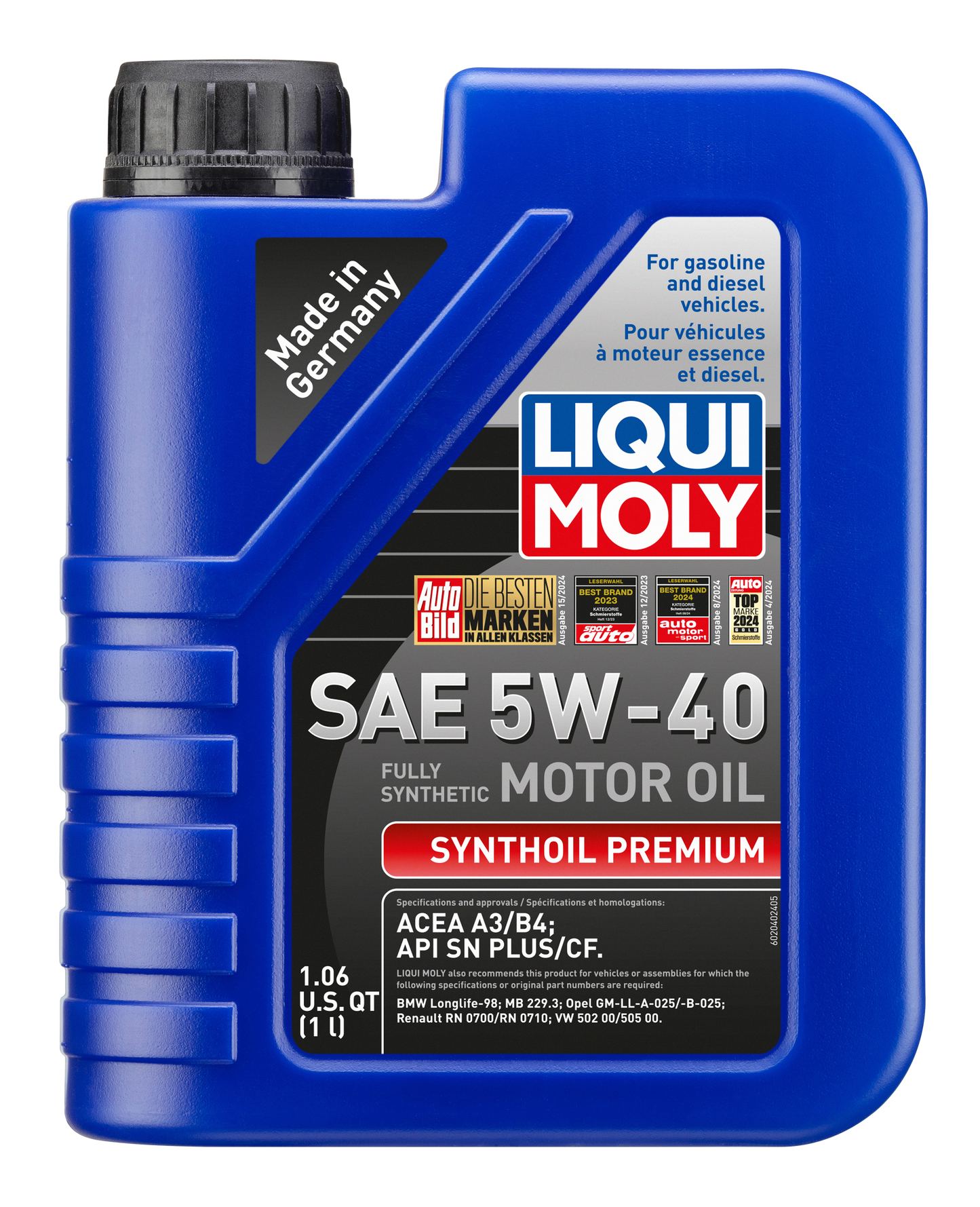 LIQUI MOLY 5W-40 1L 2040 SYNTHETIC PREMIUM VW502/505