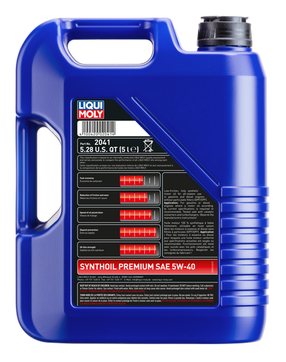 LIQUI MOLY 5W-40 5L 2041 SYNTHETIC PREMIUM VW502/505